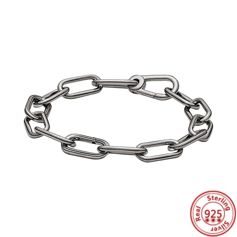 Me Ring S925 Sterling Silber Perle Runder Verbinder Charm Doppelarmreif Passend für Original Me Gliederkette Armband Schmuck