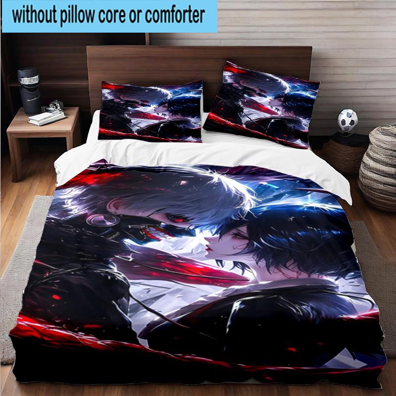 3PCS Tokyo anime Artwork 3pcs Bedding,Including 3PCS Duvet Cover And 2pcs Pillowcases Perfect for Christmas,Ideal for Bedroom, Dormitory