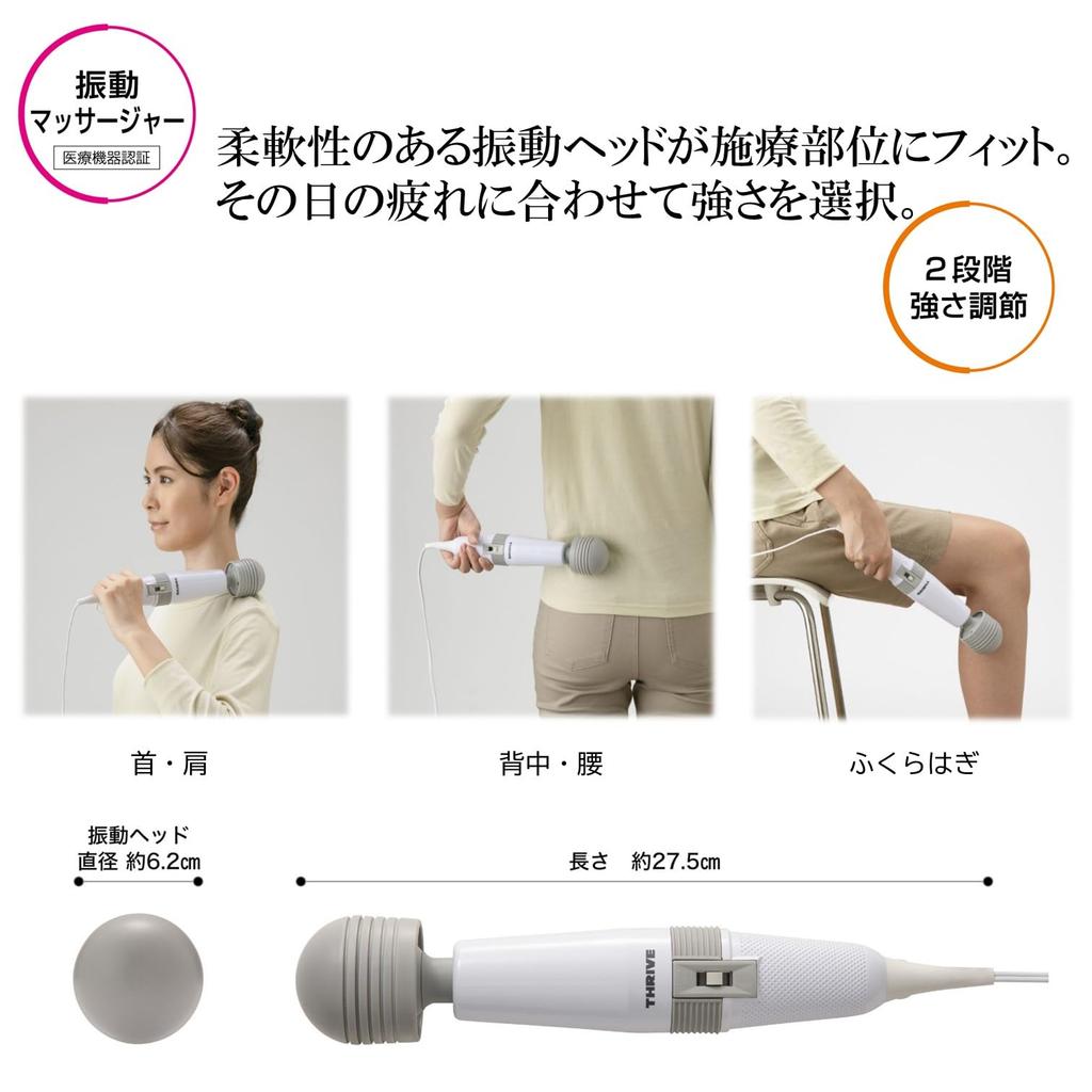 Slive Handheld Massager stiffness with soothing White Regulated Medical Device "Relieve vibrations" MD-01