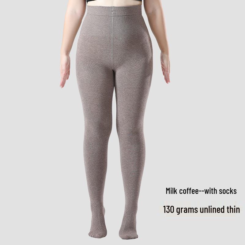 Women's Plus Size Warm Autumn/Winter Leggings: Velvet-Lined, Cotton, No Drooping, Fits Up To 200 Jin