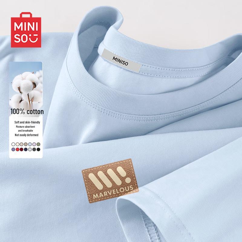 MINISO Men s Relaxed Fit Cotton Short Sleeve T-Shirt 5XL