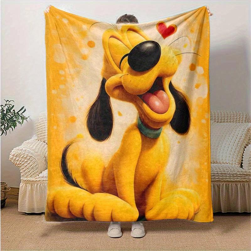 1 pezzo, Coperta Plasmabile Pluto Cane Cartone Animato Carino Regalo per Amici, Coperta Morbida per Divano, Letto, Auto, Viaggio, Campeggio, Sonnellino in Ufficio, Decorazione per la Casa