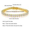 925 Gold Plated Bracelet 18K 3mm 4mm Full Diamond Sterling Wedding Engagement Party Jewelry for Women Men Unisex Tennis Bracelet
