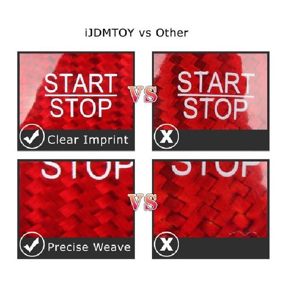 Red CarbonFiber Keyless Engine Push Start Button Cover For Dodge Charger Durango