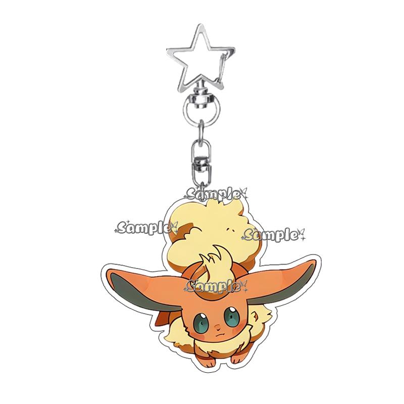 PKM Umbreon Jolteon Glaceon Vaporeon Eevee Anime Cartoon Accessory Acrylic Keychain Backpack Decoration Charm Pendant Gifts Toys