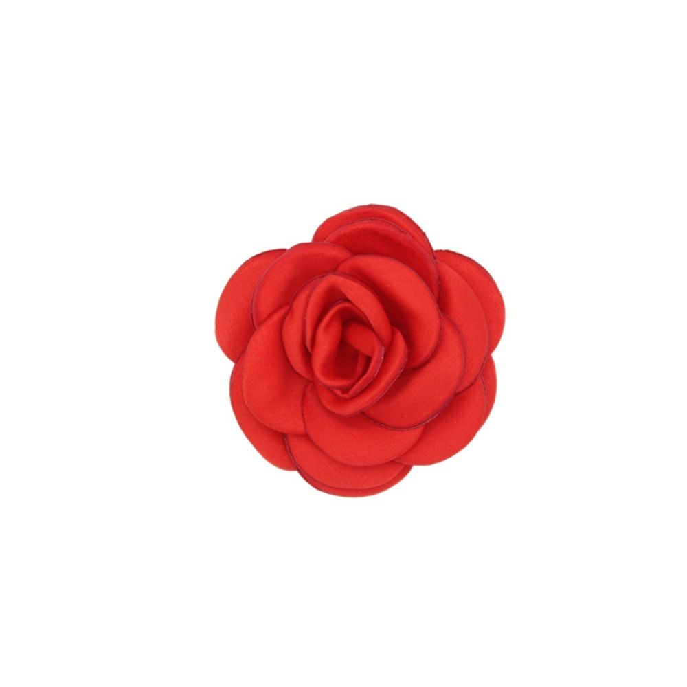 Satin Rose Fabric Artificial Flower Camellia Flower Silk Dress Decoration Headwear Handmade Hair Accessory