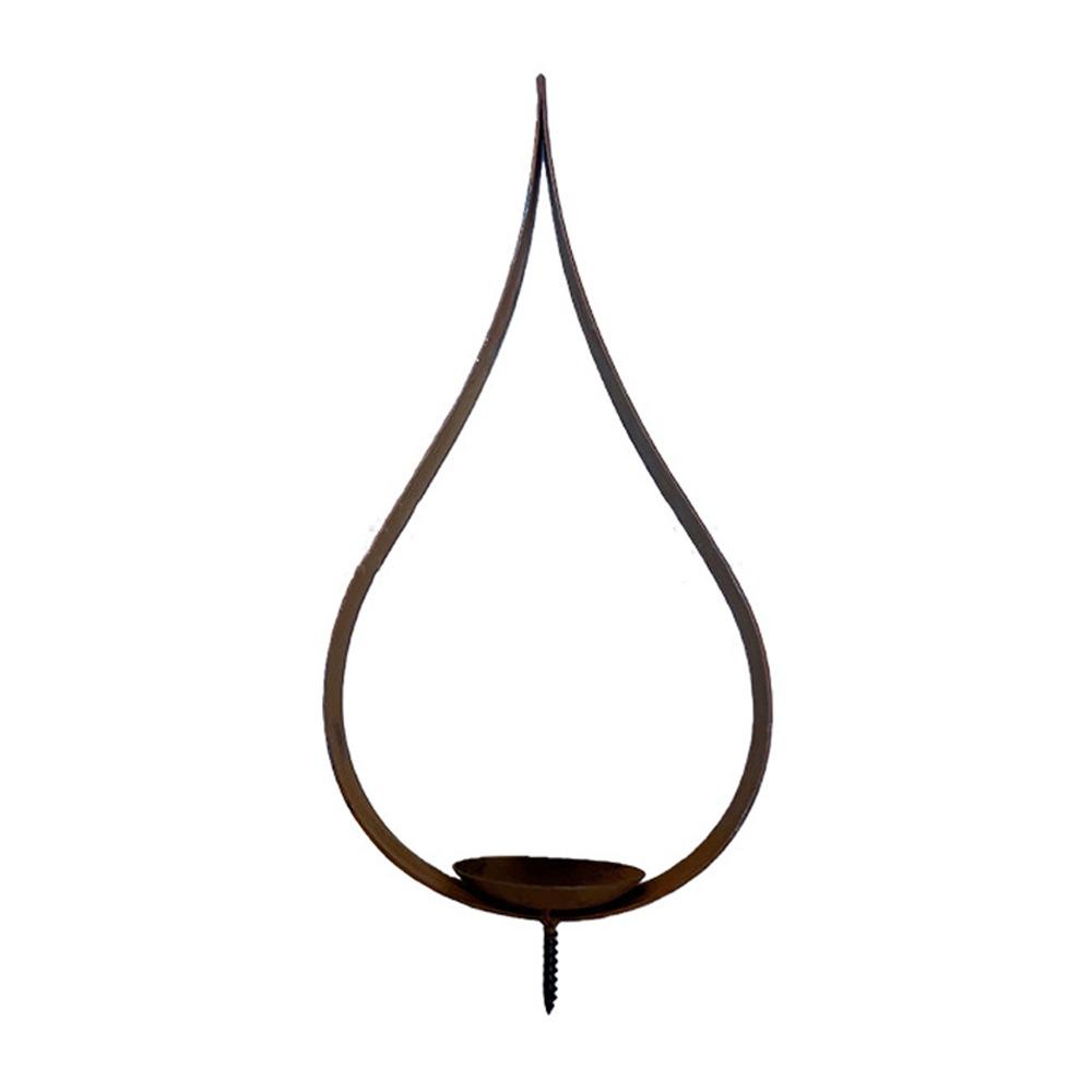 Stable Iron Candle Holder Vintage Style Metal Candle Stand Heart-Shaped Lantern  Home Decoration коричневый