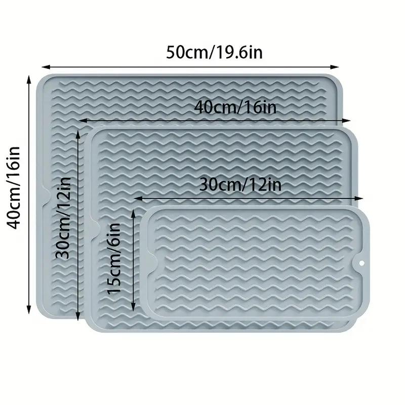 

Silicone Dish Drying Mat Heat Resistant Drying Mat For Kitchen Counter Sink Refrigerator Drawer Liner Kitchen Drying Mat 30*15cm