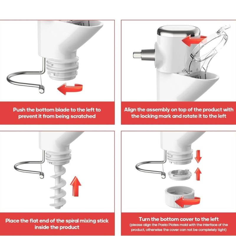 Washable Pastas Press Attachment With 7 Interchangeable Plates Kitchen Pastas Maker for Stand Mixers Accessories