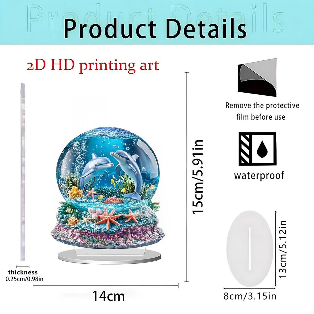 Easter Bunny 2D Acrylic Star Moon Eggshell Desktop Ornament
