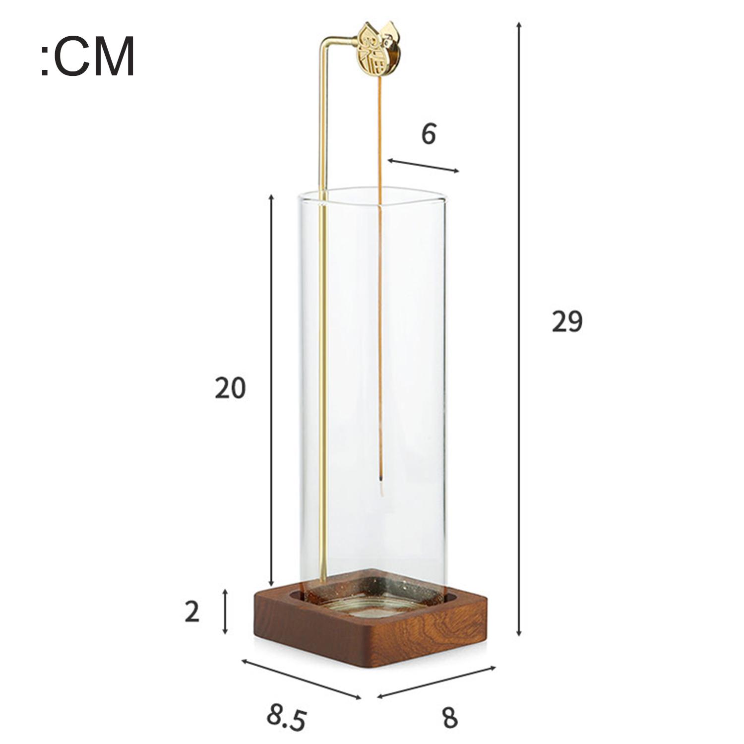 

Square Glass Incense Holder Anti-Ash Flying Incense Stick Holder with Glass Ash Catcher Incense Burner for Yoga Home Decor