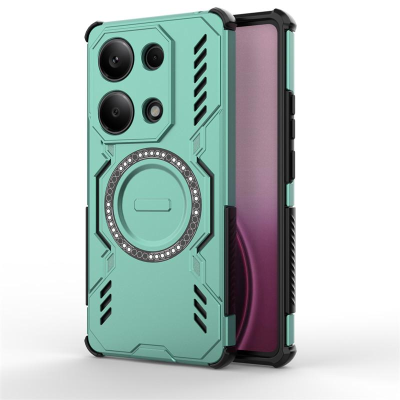 For Xiaomi Poco M6 Pro 4G Case Poco M6 Pro 4G Cover Heat Dissipation Magnetic Wireless Charging Phone Cases On Poco M6 Pro 4G