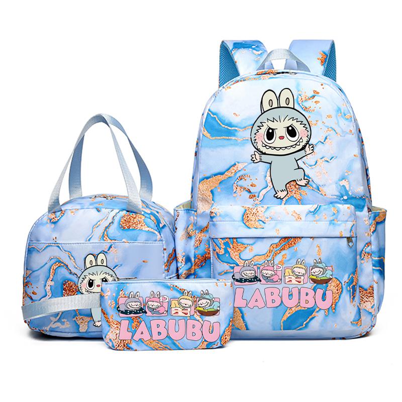 3 Buc/set Rucsac Drăguț Imprimat Geantă de Prânz Etui pentru Creioane Adolescent Băiat Fată Rucsac Student Zimomo Ghiozdan Femei Geantă de Călătorie Cadou