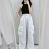 Solid Color Women's Spring Autumn Plus Size Dopamine Loose Wide Leg Elastic Waist Pants Thin Breathable  Work Pants