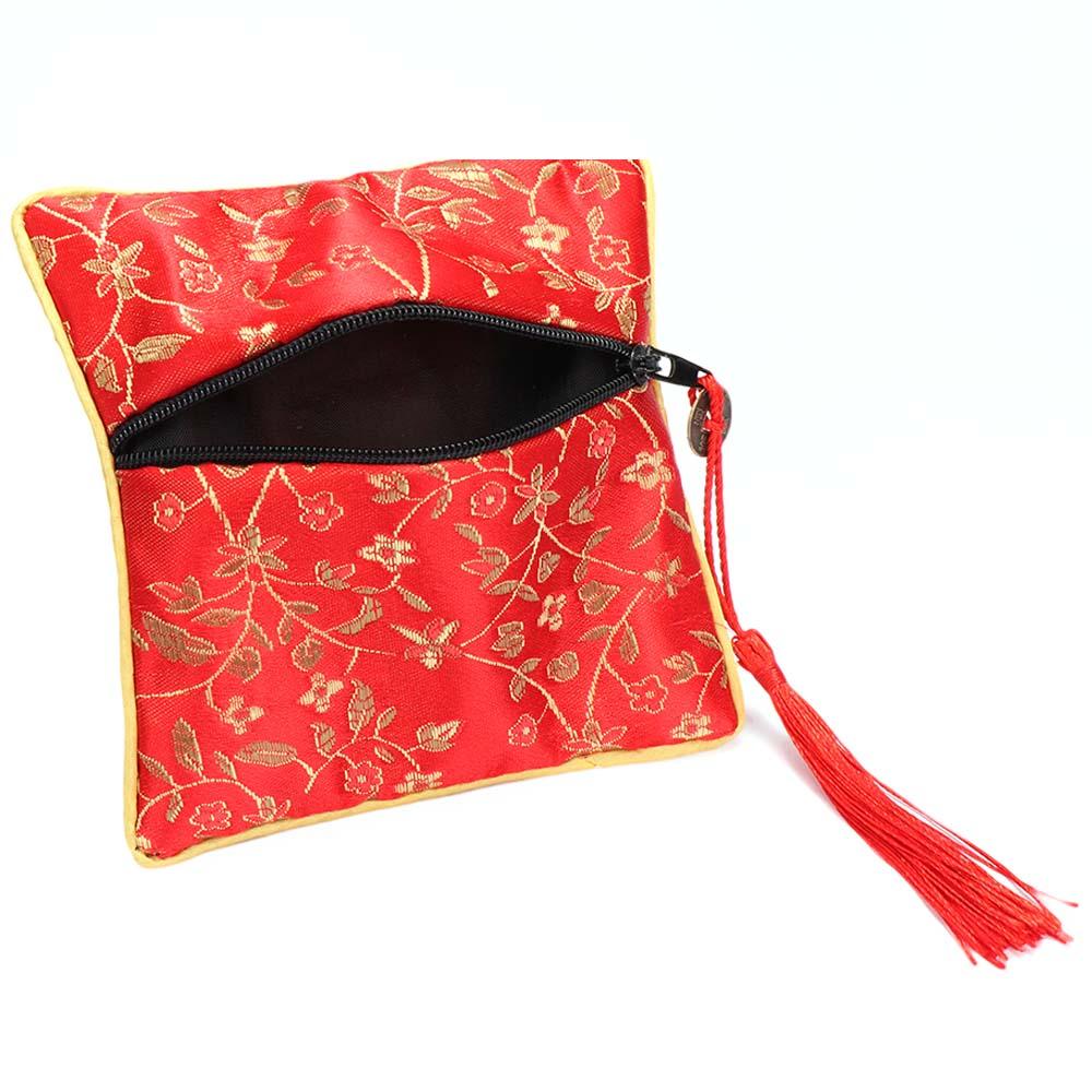 Quartet Zipper Packaging Tassel Beads Fabric Brocade Jewelery Bag Wallet Handbags Tips Bag