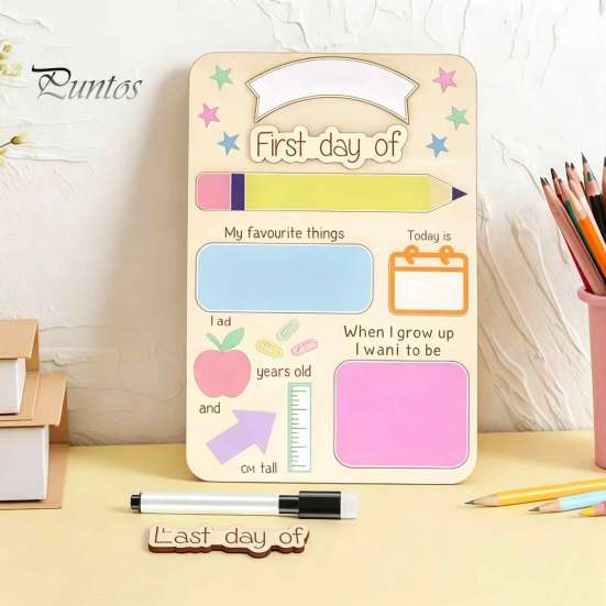 Wedding Reception Signage First and Last Day of School Board Sign for Kids, Reusable Wooden Memo Chalkboard Sign, Cute Writing Daily Notes Schedules