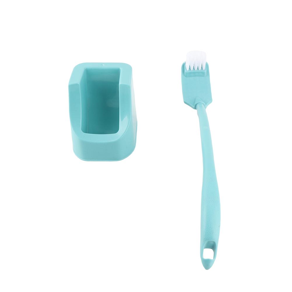Toilettenbürsten-Set Kunststoff Doppelseitiger Bürstenkopf Toilettenschrubber-Halter-Set für Zuhause Hotel Schlafzimmer
