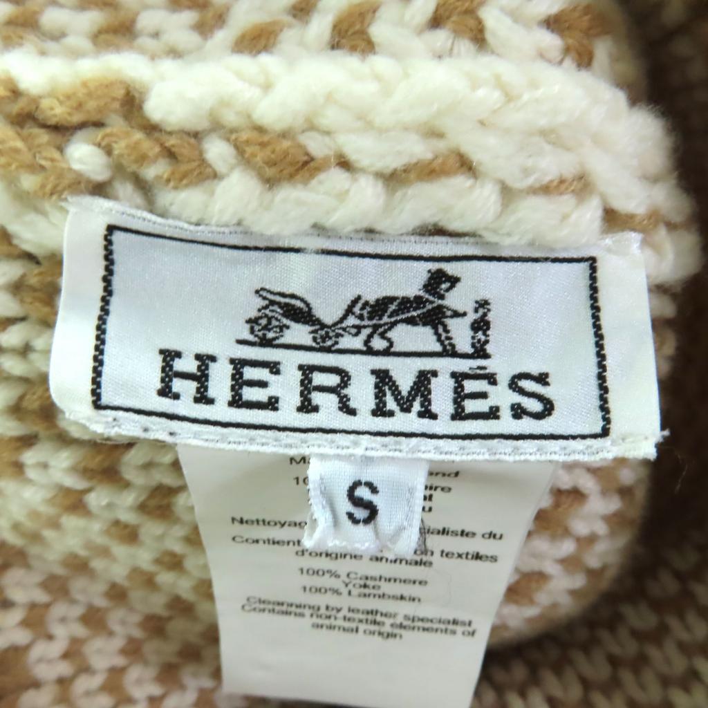Vynikající HERMES Pletená čepice Klikněte zde Béžová kašmírová Dámská S Použitá