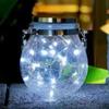 Solar Crackle Mason Jar Light for Garden, Balcony, or Tree Hanging Decor