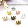8pcs Mini Crown Spacer Beads, Multicolored Vintage DIY Jewelry Making Accessories, Doll House Miniature Crafts Decor YMY
