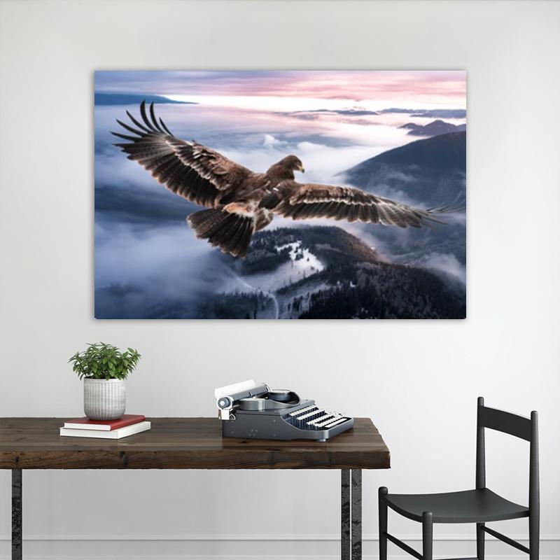 RELIABLI ART Obrazy na płótnie Latający orzeł Zdjęcia zwierząt Home Wall Art do salonu Plakaty i reprodukcje Dekoracja wnętrz
