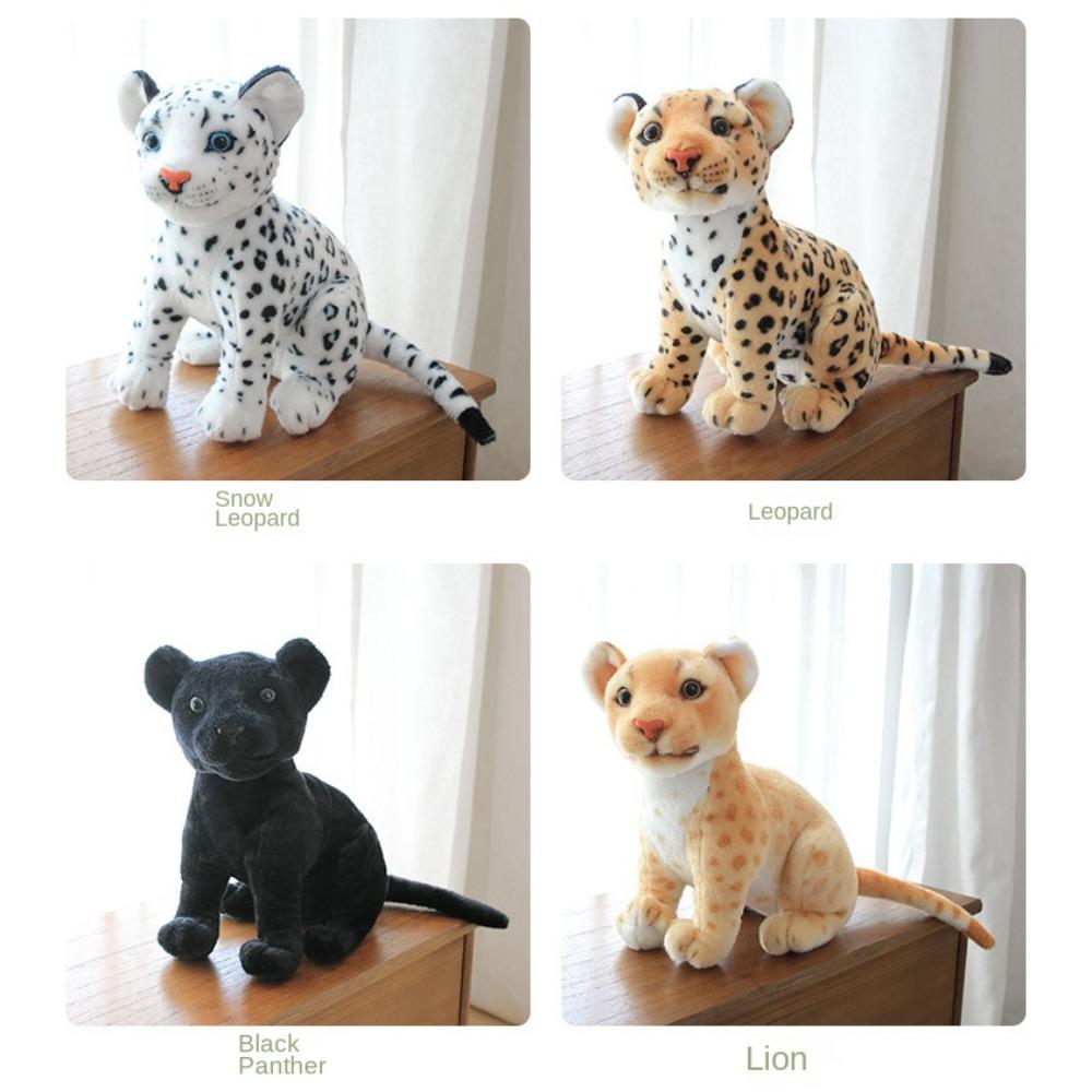 Soft Simulation Snow Leopard Plush Toy Snow Leopard Simulation Cheetah Plush Toy  Kids Doll
