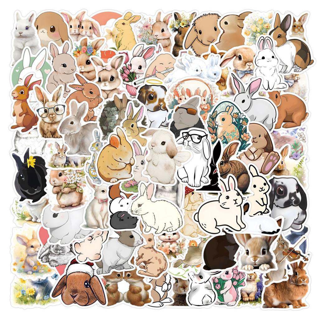 110 New Rabbit Graffiti Stickers Suitcase Mobile Phone Scooter Cartoon Waterproof Stickers