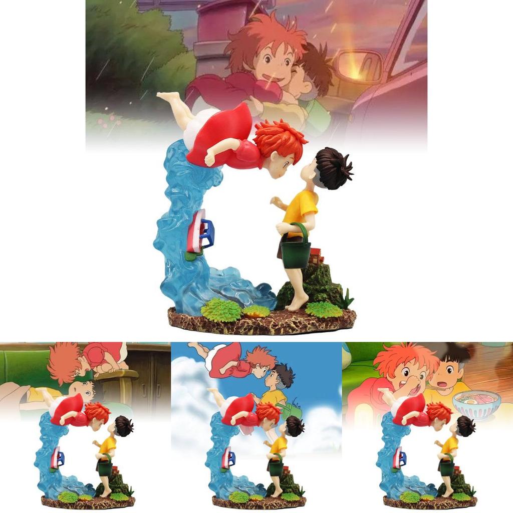 Charming Ponyo And Sosuke Collectible Figurine Model Perfect For Anime Lovers