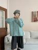 2025 Autumn/Winter Korean Style Soft & Fluffy Knit Cardigan with Gold Buckle and Round Neck for Women