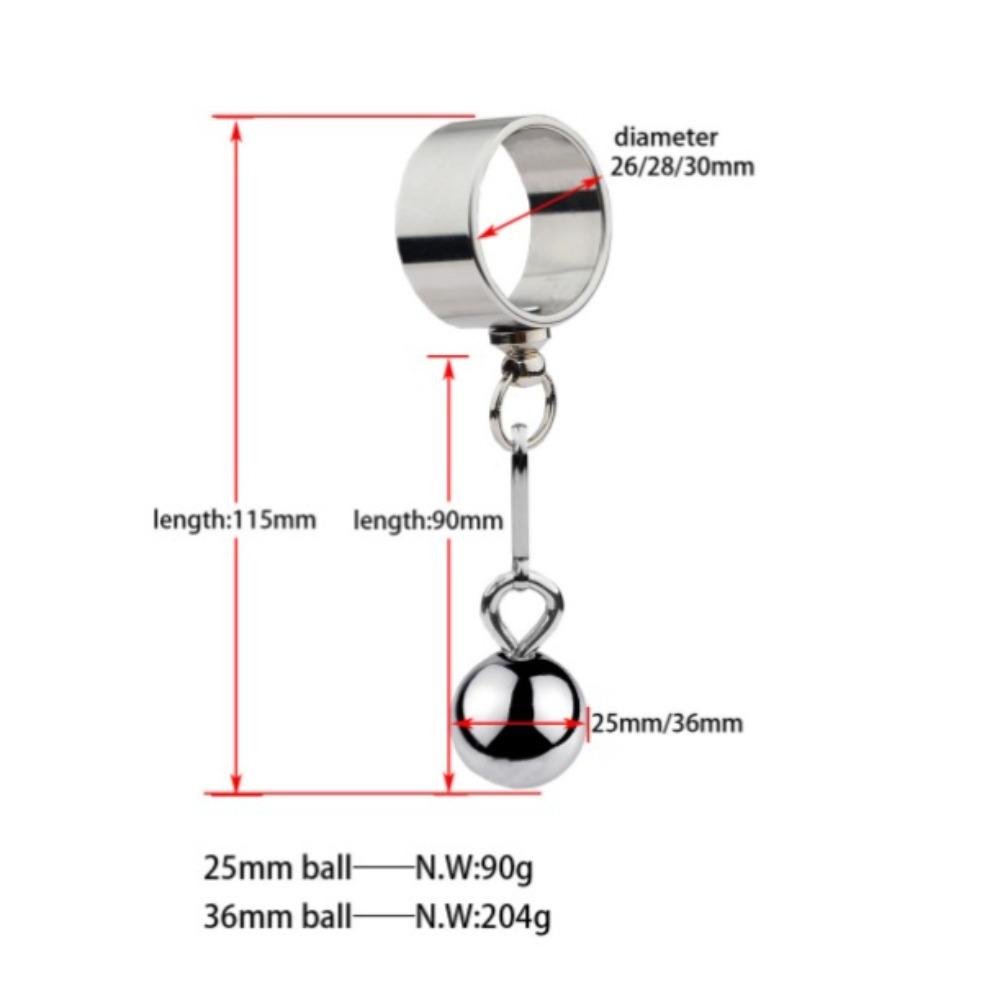 Metal Penis Ring Cock Ring with Steel Balls Penis Weight Trainer Sex Toys for Men Stretching Erection Cock Sexual Stimulation