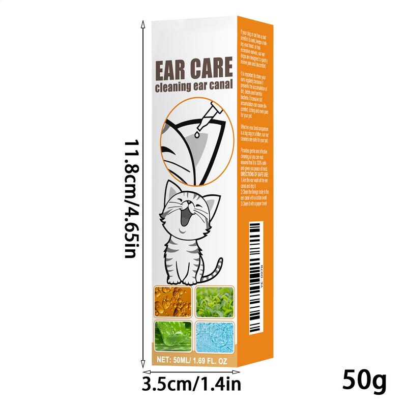 Dog Ear Cleaning Solution 50ml Soothing Ear Cleaner For Cat Wax And Odor Remover Pet Care Liquid Grooming Supplies With 10