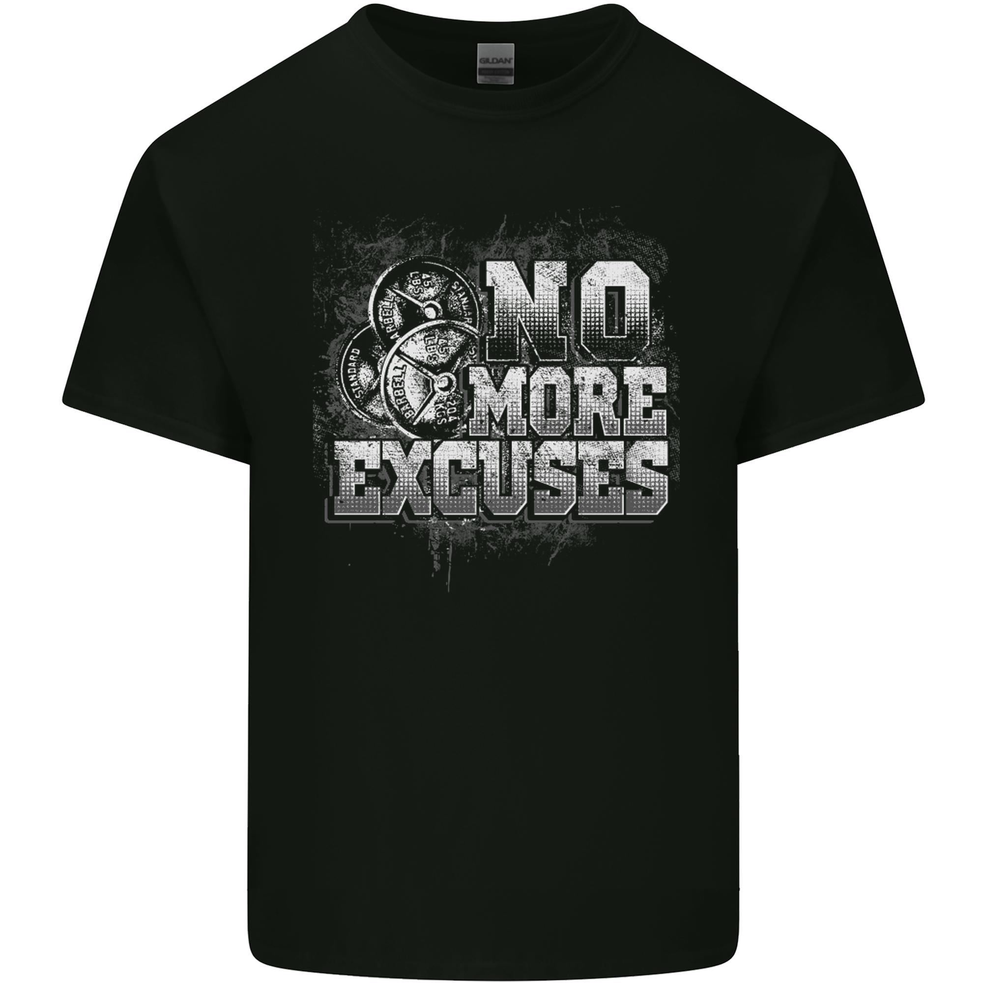No Excuses Gym Training Top Bodybuilding Unisexs Light Cotton TShirt S