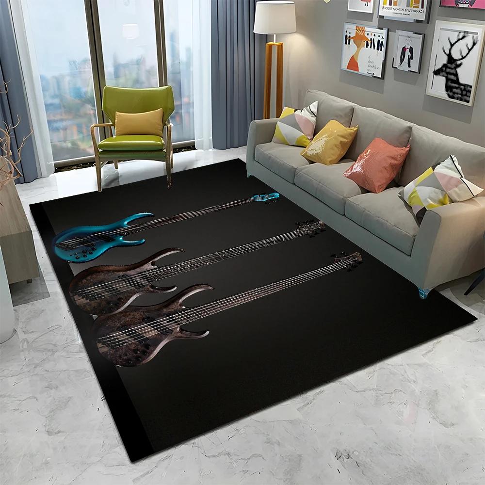 Electric Guitar 3D Classical Guitar Carpet Rug for Home Living Room Bedroom Sofa Doormat Decor,kids Area Rug Non-slip Floor Mat