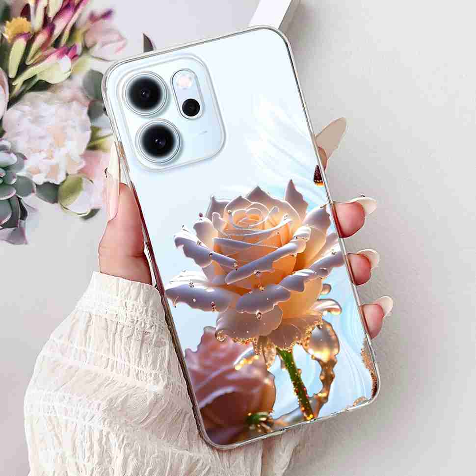 Für Oppo Reno14 F 5G CPH27436.57" Hülle Bunte Schmetterlingsblumen TPU Weiche Silikonhülle Für Oppo Reno 14 F RENO14F Handyhüllen