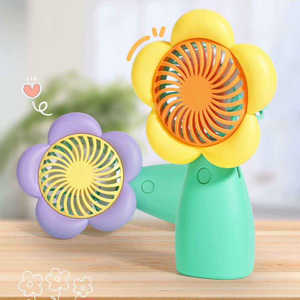 Handheld Mini Fan New Style Small Fresh Flower Charging USB Convenient Fresh Interesting Fans Light Luxury Cooling Appliances