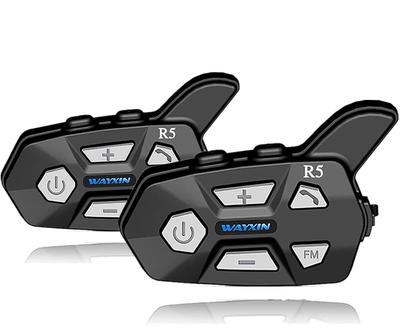 Zestaw 2 interkomów do kasku motocyklowego Bluetooth dla 2 kierowców, bezprzewodowe, wodoodporne słuchawki interkomowe 1200 m