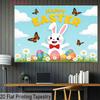 2D Easter Rabbit Colorful Eggs Photo Background