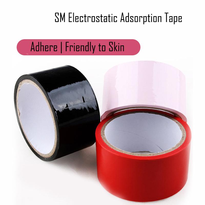 16M Electrostatic Adsorption Tape Woman Handcuffs  Restrait Sex Toy Couple Erotic Game Sex Tapes 18+ SM Body Restraint Set