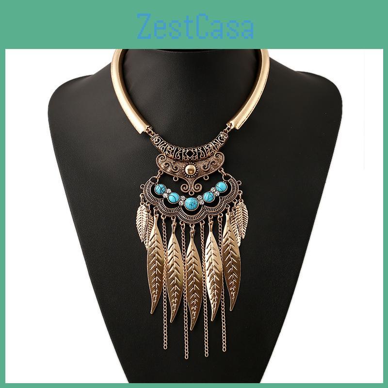 Retro Classic Gold Tassel Necklace Jewelry With Multilayer Chains For Women