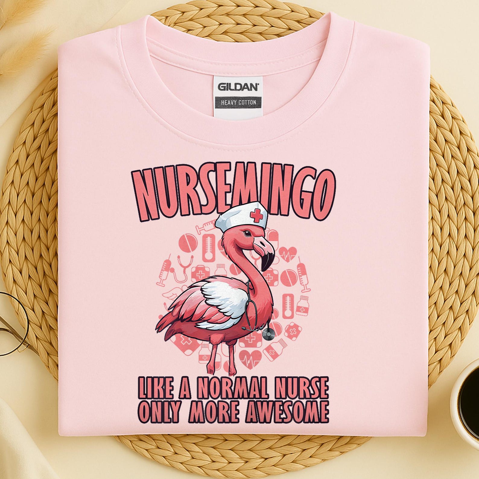 Nurse Flamingo Shirt, Nursemingo T-Shirt, Funny Nurse Gift, Nursing Shirt for Women, Cute Nurse Tee, Like a Normal Nurse Only More Awesome XL