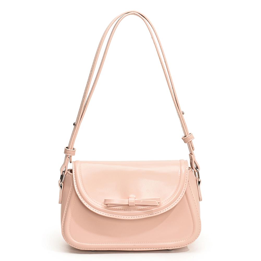 Women Small Underarm Bag Solid Color Casual Tote Handbag Girls Outdoor Daily Bag