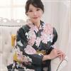 Yukata Set with Heiko Obi Soft and Crinkled Peony and Lily Ink for Summer Festivals and Fireworks Free Size [GRAXIA] Women's 2-Piece (Sash), Pattern,