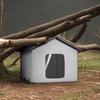 Heated Cat House Foldable Kitty Shelter with Heated Pad Gray Middle