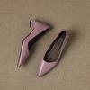 Inside and outside full leather professional commuter single shoes pointed head shallow mouth single shoes women's 2025 new versatile comfortable medi