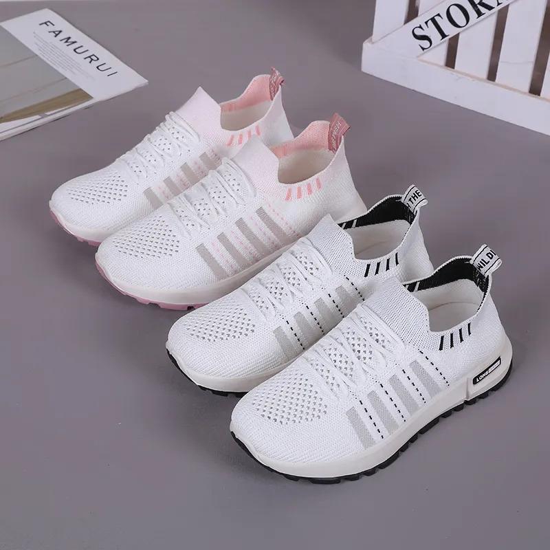 New Spring and Summer Women's Fly-woven Sneakers Fashionable Versatile Running Shoes Mesh Breathable Casual Female Students