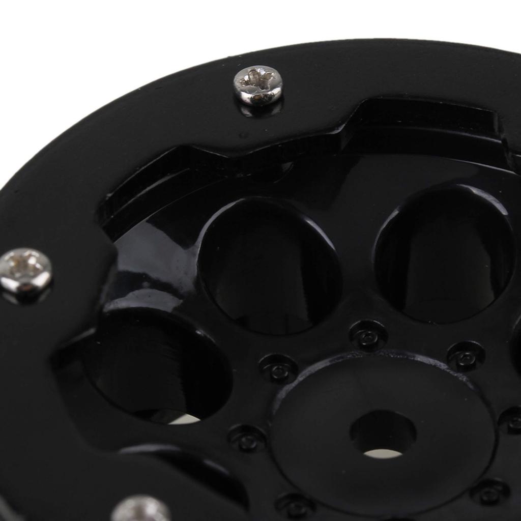 Mxfans 4-Pack Plastic and Aluminum Alloy RC Rock Crawler Wheel Rims for RC 1:10 Rock Crawlers, 8 Holes, Durable (Black)