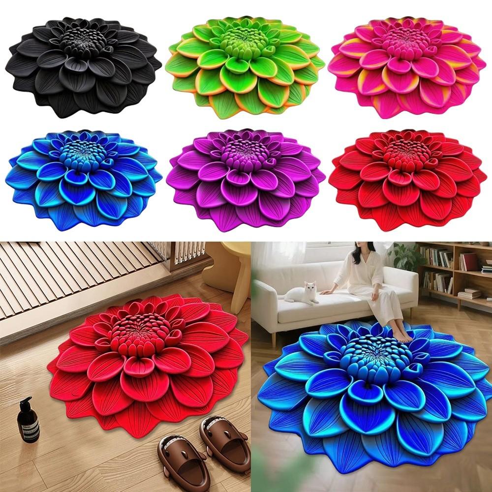 Special-shaped 3D Flower Carpet Non-slip Door Blanket Portable Bathroom Floor Mat  Home Decor