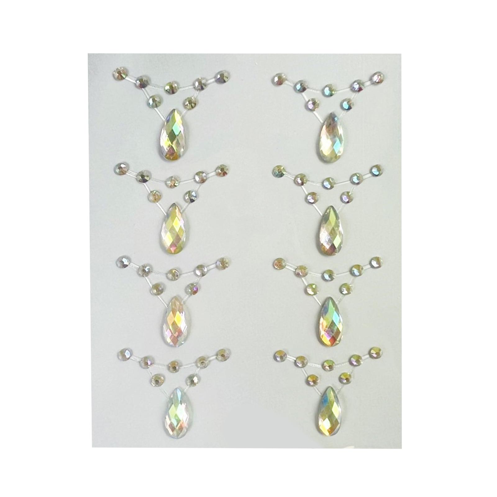 

Стразы для лица наклейки для фотосессий Легко наносить и снимать Кристальные наклейки Самоклеящиеся стразы для лица Жемчуг 1