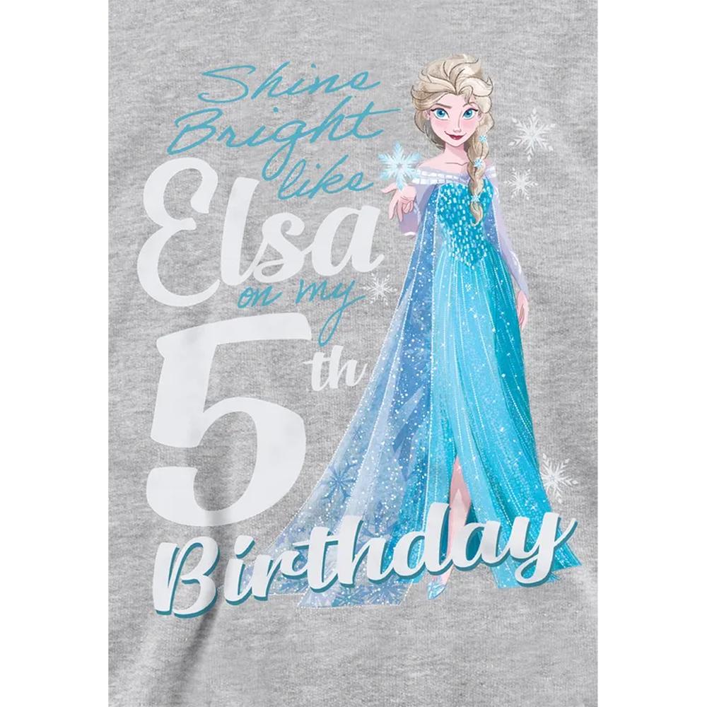 Frozen Childrens/Kids Bright Like Elsa Heather 5th Birthday Pullover Hoodie