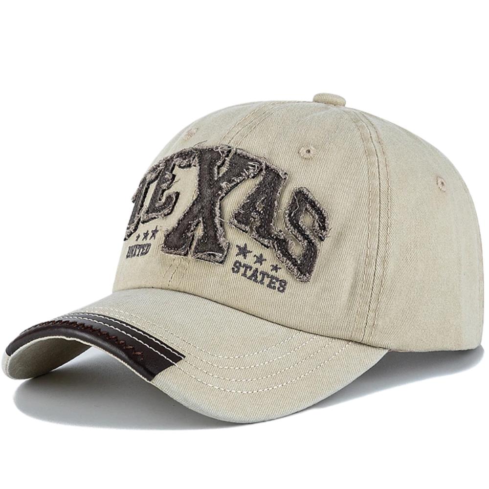 Unisex Vintage Baseball Cap TEXAS Letter Embroidery Washed Cotton Cap For Man Women Outdoor Casual Dad Hats